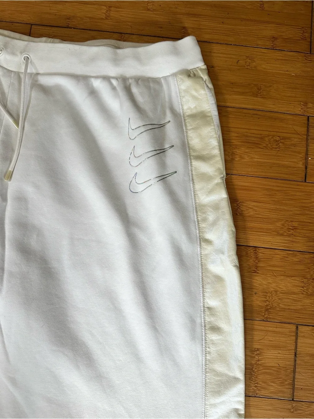 Nike White Men’s Sweatpants, Joggers with Triple Swoosh